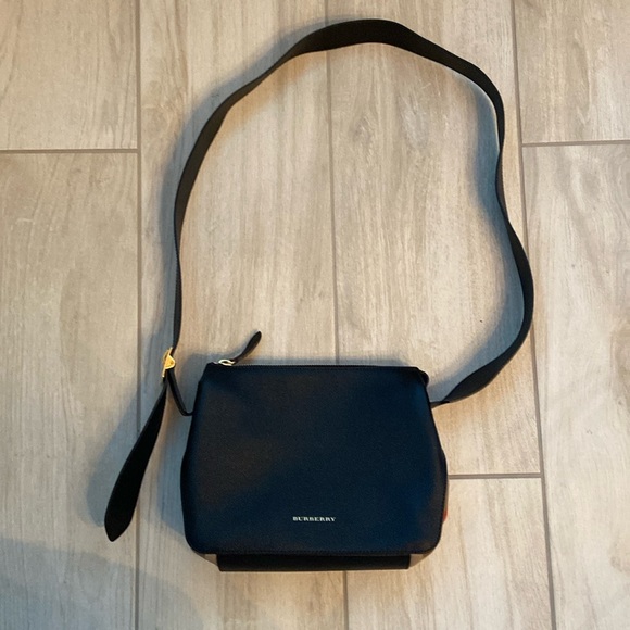 Burberry Bags Burberry Crossbody Black Leather Bag Strap Hardware
